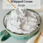 A small bowl of whipped coconut cream.